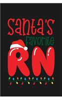 Santa's Favorite RN: Christmas Nurse Lined Diary Novelty Xmas Humor Gift Pocket Writing Journals Funny Stocking Stuffer Idea Family Memory Notebooks