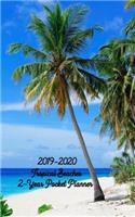 2019-2020 Tropical Beaches 2-Year Pocket Planner: 24 Month Monthly Pocket Planner with Phone Book, Password Log, Notebook and Us Holidays