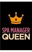 Spa Manager Queen: Blank Lined Novelty Office Humor Themed Notebook to Write In: With a Practical, Versatile Wide Rule Interior: Pink and Orange Cover