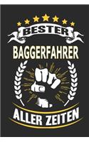 Bester Baggerfahrer aller Zeiten: Notizbuch, Notizblock, Geschenk Buch mit 110 linierten Seiten