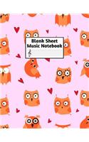 Blank Sheet Music Notebook: Easy Blank Staff Manuscript Book Large 8.5 X 11 Inches Musician Paper Wide 12 Staves Per Page for Piano, Flute, Violin, Guitar, Trumpet, Drums, Cell