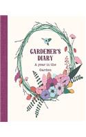 Gardener's diary - A year in the garden: The ideal guided journaling logbook for recording all your gardening projects, care requirements and design ideas over the year - Graphic lilac flor