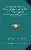 Explication De Cinq Chapitres Du Deuteronome