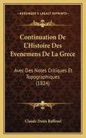 Continuation De L'Histoire Des Evenemens De La Grece