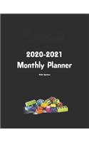 2020-2021 Monthly Planner With Quotes: The best gift for anyone who loves to play with Lego ninjago, friends, city, games, architecture, wars. This fun colorful plastic building block bla