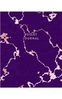 Bullet Journal: Beautiful Purple Marble and Rose Gold - 7.5 x 9.25 - 100 pages - Dot Grid Bullet Journal Notebook, Gift for Women and Teen Girls ( Cute Notebook for