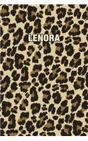 Lenora: Personalized Notebook - Leopard Print (Animal Pattern). Blank College Ruled (Lined) Journal for Notes, Journaling, Diary Writing. Wildlife Theme Des