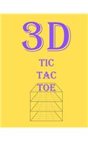 3D Tic Tac Toe: Popular game for 2 people. Ideal gift for family and friends. Great car travel game.(2 Paper Games)
