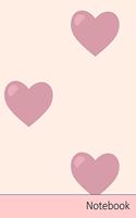 Notebook: Motif, Coeurs, Romantique, Fond Carnet / Journal / Livre d'écriture / Calepin / Agenda / Notes - 6 x 9 pouces (15,24 x 22,86 cm), 150 pages, surface
