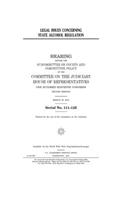 Legal issues concerning state alcohol regulation