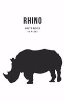 Rhino - Notebook - 110 Pages: Rhino gifts for men, women and rhino lovers - Lined notebook/journal
