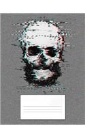 Glitch Skull: College Ruled Composition - 120 Pages