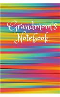 Grandmom's Notebook: Cute Colorful 6x9 110 Pages Blank Narrow Lined Soft Cover Notebook Planner Composition Book