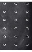 Monogram Q Journal Personalized Monogram Pattern Custom Letter Q Chalkboard
