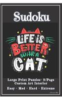 Sudoku: 2 Per Page - 202 FULL SIZE LARGE PRINT Easy to Extreme Puzzles, Rules & Solutions / Answers. Plenty of Margin Space. Cat. Beautiful Custom Design In(23 Sj31)