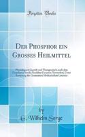 Der Phosphor ein Grosses Heilmittel: Physiologisch Geprüft und Therapeutisch, nach dem Grundsatze Similia Similibus Curantur, Verwerthet, Unter Benutzung der Gesammten Medicinischen Literatur (Classic Reprint)