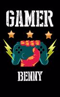 Gamer Benny: Liniertes Notizbuch für deinen Vornamen