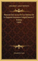 Memoria Que Acerca De Los Sistemas De La Segunda Ensenanza Colegial Interna Y Externa (1859)