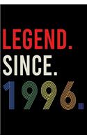 Legend Since 1996: Blank Lined Journal, Beautiful, Happy 24th Birthday Notebook, Diary, Logbook, Perfect Gift For 24 Year Old Boys And Girls