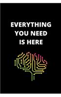 Everything You Need Is Here: Colorful Brain Notebook