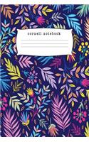 Cornell Notebook: Notes Taking System for High School Adult Student with College Ruled Lines Composition with Natural Colorful Exotic Flowers