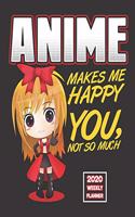 2020 Anime Weekly Planner dated with to do notes: Dated calendar with to do list Manga theme