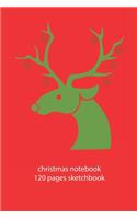 christmas notebook 120 pages sketchbook: christmas reindeer sketchbook christmas diary christmas booklet christmas recipe book reindeer sketchbook christmas journal 120 pages 6x9 inches ca.