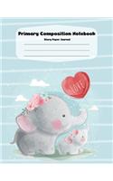Handwriting Practice Paper Workbook Primary Composition Notebook: Elephant Journal Blank Dotted Writing Sheets Notebook For Preschool And Kindergarten.