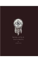 Boho style sketchbook by magic lover: Dreamcatcher on dark brown cover (8.5 x 11) inches 110 pages, Blank Unlined Paper for Sketching, Drawing, Whiting, Journaling & Doodling pink c(3 Dreamcatcher on Dark Brown Sketchbook)