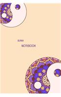 Blank Notebook: 6 x 9, 100 Pages, Unique Mandala Designs for Cover, Blank book, Recipe, Planner, Journal to Write in Classic Notebook Ruled Diary for Men Women Writ
