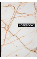 Notebook: Blank Lined Journal For College Students, 120 pages, White Marble, 6 x 9 inches