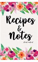 Blank Cookbook Recipes & Notes