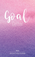 Goal Getter 100 Days Goal Planner 2021: 100 Day Gratitude Journal & Goal Planner-2021 Goal Setting Planner Watercolor Cover Design-Goal Getter Workbook 2021-New Year Reflection Planner 202