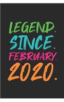 Legend Since February 2020: Birthday Gift or Anniversary Gift Idea - Graph Paper Notebook