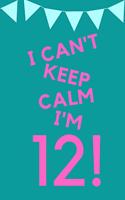 I Can't Keep Calm I'm 12!: Teal Blue Pink Balloons - Twelve 12 Yr Old Girl Journal Ideas Notebook - Gift Idea for 12th Happy Birthday Present Note Book Preteen Tween Basket Ch