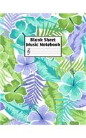 Blank Sheet Music Notebook: Easy Blank Staff Manuscript Book Large 8.5 X 11 Inches Musician Paper Wide 12 Staves Per Page for Piano, Flute, Violin, Guitar, Trumpet, Drums, Cell