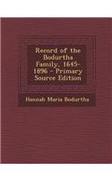 Record of the Bodurtha Family, 1645-1896