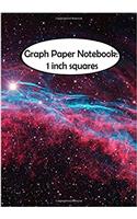 Red Galaxy Graph Paper Notebook