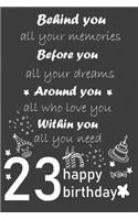 behind you all your memories before you all your dreams happy birthday 23th