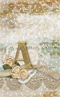 A Journal: Letter A Initial Monogram Lined Notebook - Elegant Diamond and Gold Print