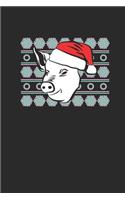 Ugly Christmas Pig: Blank Lined Notebook (6" x 9" - 120 pages) Christmas Themed Notebook for Daily Journal, Diary, and Gift