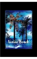 Venice Beach: California Christmas Notebook With Lined Wide Ruled Paper For Taking Notes. Stylish Tropical Travel Journal Diary 6 x 9 Inch Soft Cover. For Home, W