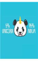 5% Unicorn 95% Ninja: Funny Martial Arts Unicorn Panda Activity Book for Kids