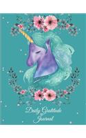 Daily Gratitude Journal: Cute Unicorn Sleeping, 5 Minutes Journal Daily Self Love, Habit Tracker Large Print 8.5" x 11" Grateful Journal, Positivity Journal, Daily Inspirati