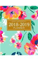 2018 - 2019 Weekly and Monthly Planner: August 2018 - December 2019 Calendar Organizer Planner Floral Design Cover