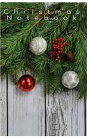 Christmas Notebook: 5.06"x7.81" (12.85x19.84cm) journal/diary/lists. Wreath, Hygge