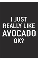 I Just Really Like Avocado Ok?: A 6x9 Inch Matte Softcover Journal Notebook with 120 Blank Lined Pages and a Funny Foodie Feast Cover Slogan