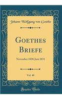 Goethes Briefe, Vol. 48: November 1830-Juni 1831 (Classic Reprint): November 1830-Juni 1831 (Classic Reprint)