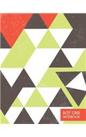 Dot Grid Notebook: Large 8.5 x 11 Inches - 5mm Square Grid Journal - Retro Geometric Shapes in Orange Green Brown