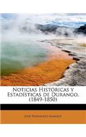 Noticias Historicas y Estadisticas de Durango, (1849-1850)